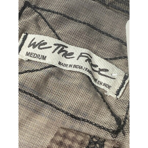 Free People We the Free Back To Business Tee Blouse Top Sheer Ruffle Medium Brow - Picture 13 of 15